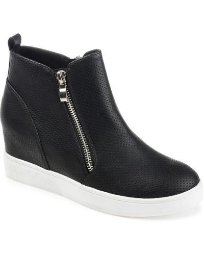 Journee Collection Pennelope Wedge Sneakers - Black