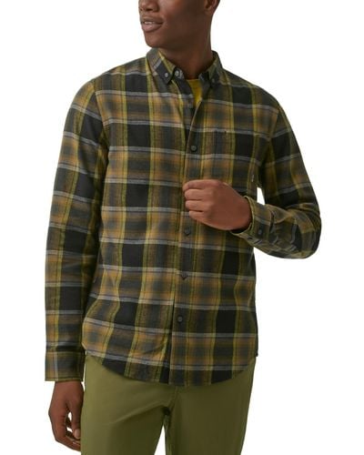 BASS OUTDOOR Expedition Stretch Flannel Shirt - Green