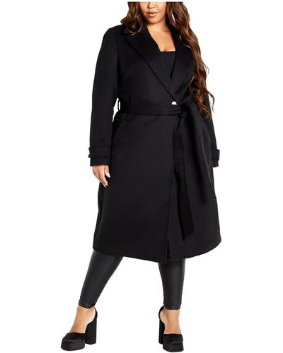 City Chic Plus Size Abby Coat - Black