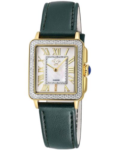 Gevril Padova Swiss Quartz Faux Leather Watch 30mm - Green