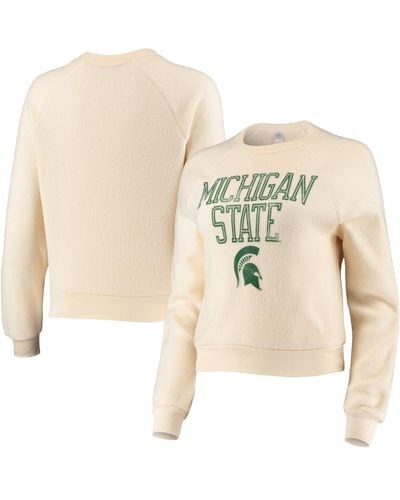 Alternative Apparel Distressed Michigan State Spartans Eco-teddy Baby Champ Tri-blend Sweatshirt - Natural