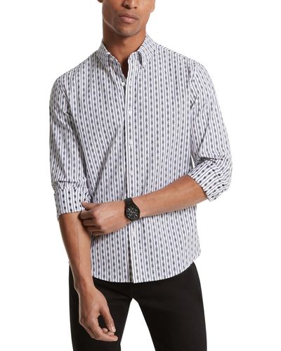 Michael Kors Empire Printed Button Shirt - Gray