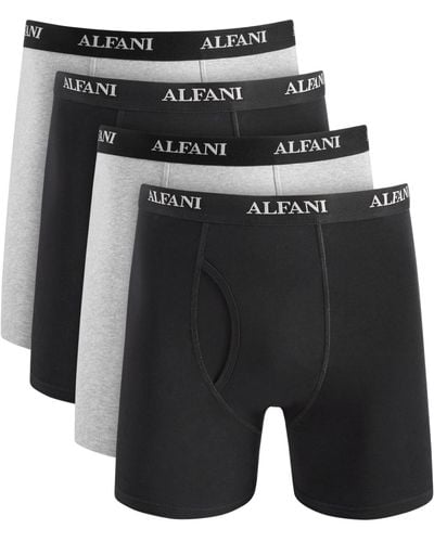 Alfani 4-pk. Moisture-wicking Cotton Boxer Briefs - Black
