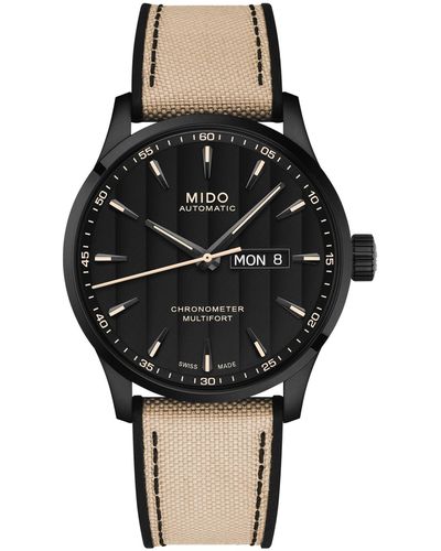 MIDO Swiss Automatic Multifort Chronometer Fabric & Black Silicone Strap Watch 42mm