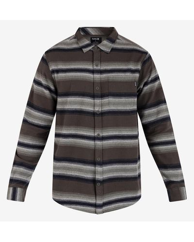 Hurley Portland Flannel Long Sleeve Shirt - Gray