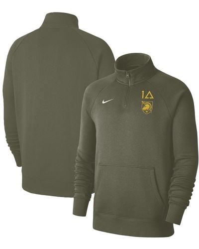 Nike Army Black Knights 1st Armored Division Old Ironsides Club Fleece Quarter-zip Pullover Jacket - Green