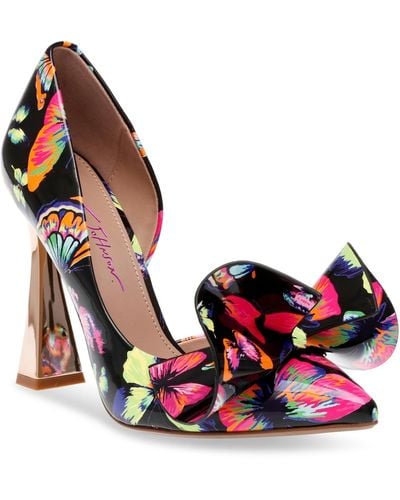 Betsey Johnson Nobble-p Floral Sculpted Bow Pumps - Red