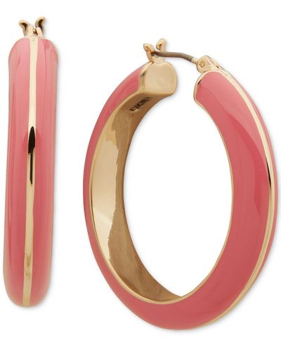 DKNY Gold-tone Small Color Hoop Earrings - Pink