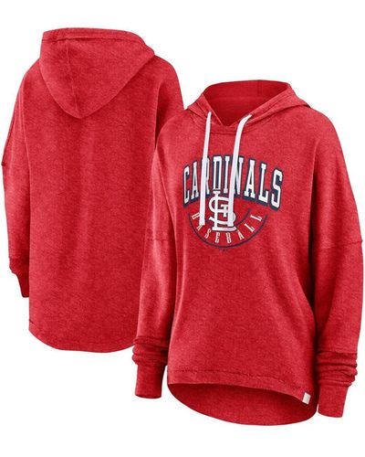 St. Louis Cardinals Fanatics Branded Women's Luxe Pullover Hoodie - Heather  Red