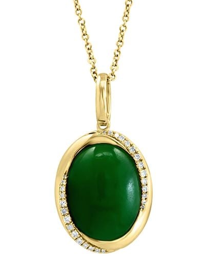 Effy Effy Dyed Jade & Diamond (1/8 Ct. T.w. - Green
