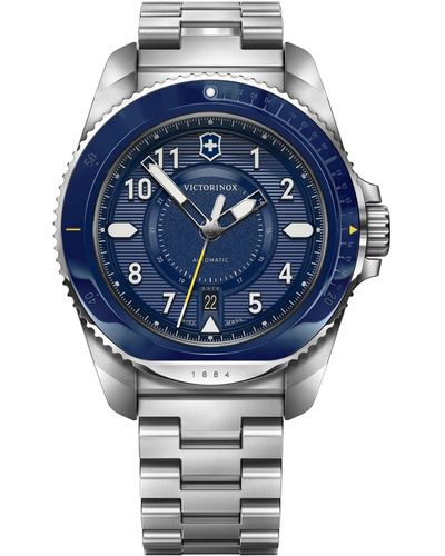 Victorinox Swiss Automatic Journey 1884 Stainless Steel Bracelet Watch 43mm - Blue