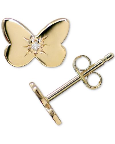 Anzie Jac+jo By Anzie Diamond Accent Butterfly Star Stud Earrings - Metallic