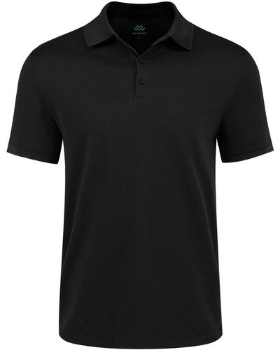 Mio Marino Big & Tall Classic-fit Cotton-blend Pique Polo Shirt - Black