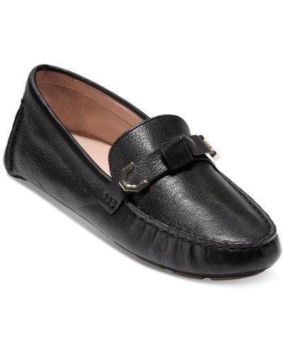 Cole Haan Evelyn Bow Driver Loafers - Black