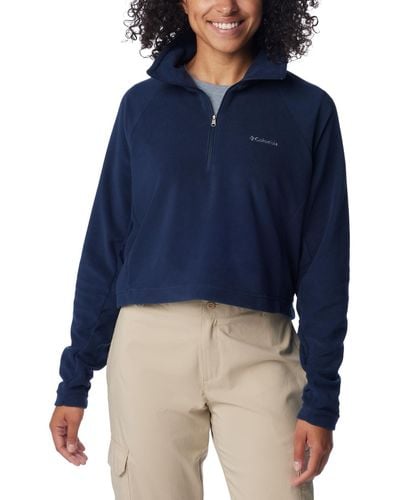 Columbia Glacial Cropped Ii Sportswear Fleece 1/2-zip Top - Blue