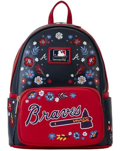 Loungefly Atlanta Braves Floral Mini Backpack - Red