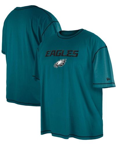 KTZ Midnight Philadelphia Eagles Third Down Big And Tall Puff Print T-shirt - Green