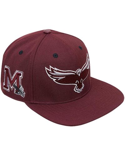 Pro Standard Maryland Eastern Shore Hawks Evergreen Mascot Snapback Hat - Red