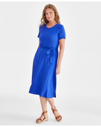 Style & Co. Short-sleeve T-shirt Dress - Blue