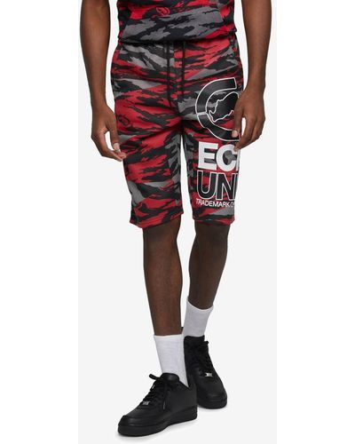 Ecko' Unltd Big And Tall Flex It Fleece Shorts - Red