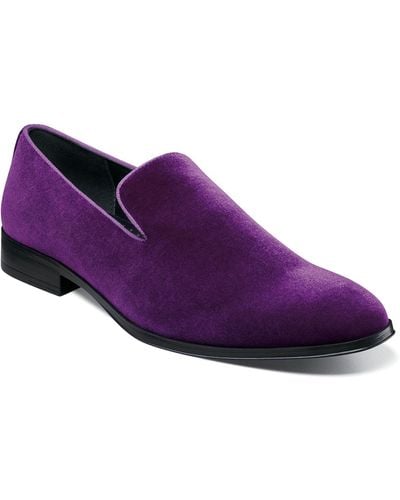 Stacy Adams Savian Velour Slip-on Loafers - Purple