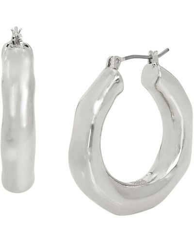 Robert Lee Morris Tone Sculpted Hoop Earrings - Metallic