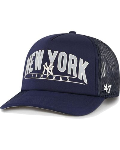 '47 New York Yankees Backhaul Foam Trucker Snapback Hat - Blue