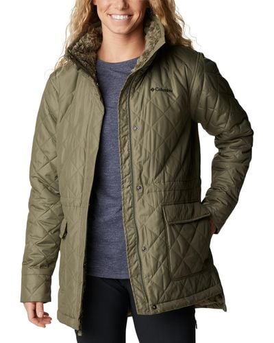 Columbia Copper Crest Novelty Quilted Puffer Coat - Brown