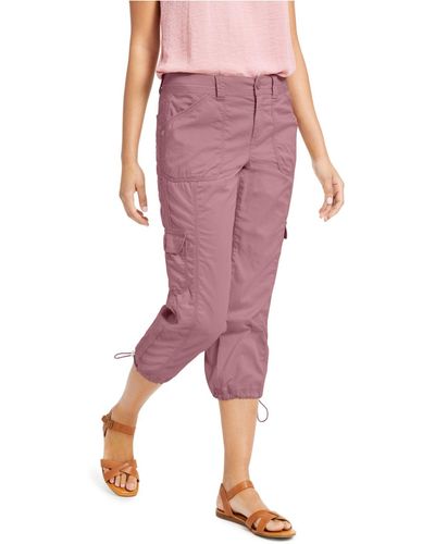 Style & Co. Cargo Capri Pants, Created For Macy's - Pink