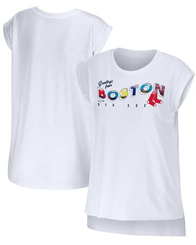 WEAR by Erin Andrews Boston Red Sox Greetings From T-shirt - White