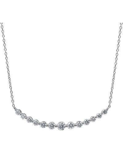 Badgley Mischka Lab Grown Diamond Curved Bar Collar Necklace (1 Ct. T.w. - Metallic