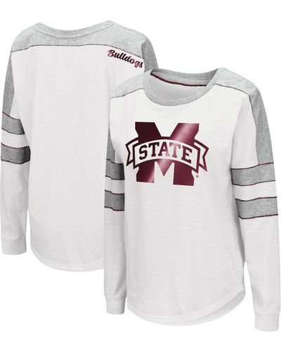 Colosseum Athletics Mississippi State Bulldogs Trey Dolman Long Sleeve T-shirt - White