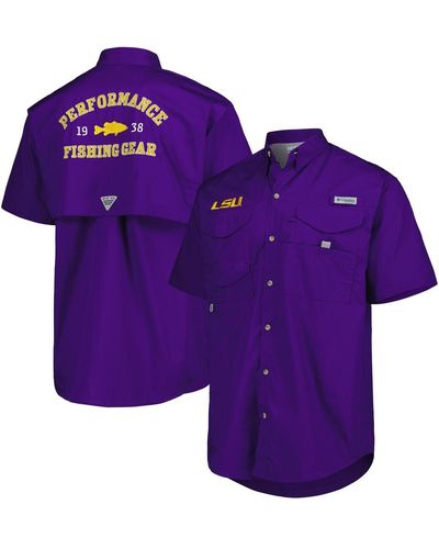 Columbia Lsu Tigers Bonehead Button-up Shirt - Purple