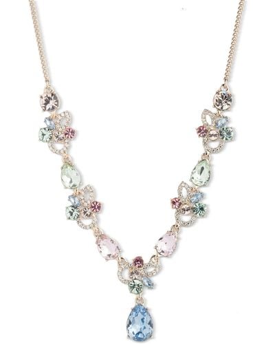 Givenchy Crystal Petal Pendant Necklace - Metallic