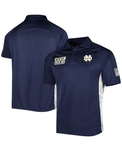 Colosseum Athletics Notre Dame Fighting Irish Oht Military-inspired Appreciation Snow Camo Polo Shirt - Blue