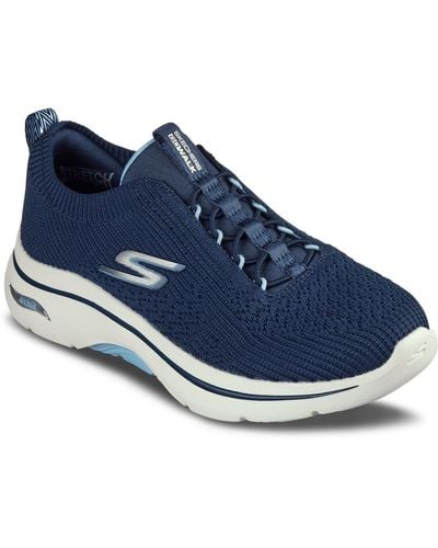 Skechers Go Walk Arch Fit- Crystal Waves Walking Sneakers From Finish Line - Blue