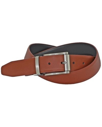 Duchamp Leather Reversible Dress Belt - Brown