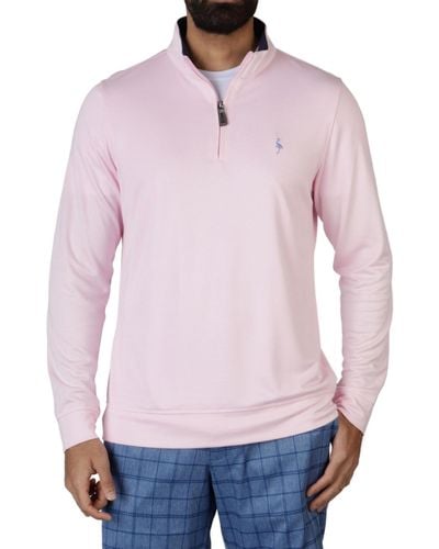 Tailorbyrd Modal Q Zip Sweaters - Blue