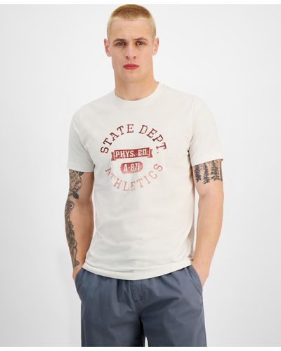 Sun & Stone Sun + Stone Cori Short Sleeve Crewneck Varsity Graphic T-shirt - White