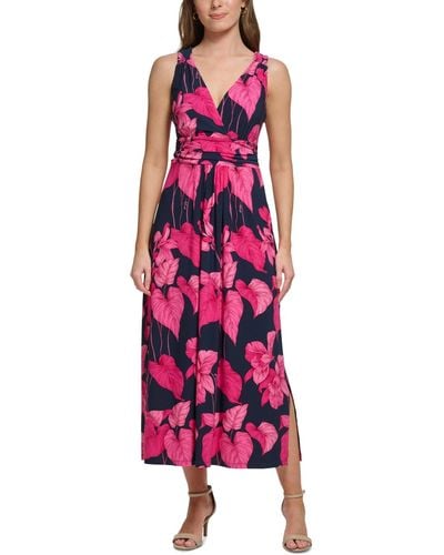 Tommy Hilfiger Floral-print Maxi Dress - Pink
