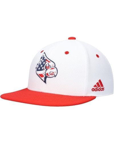 adidas Louisville Cardinals On-field Baseball Fitted Hat - White