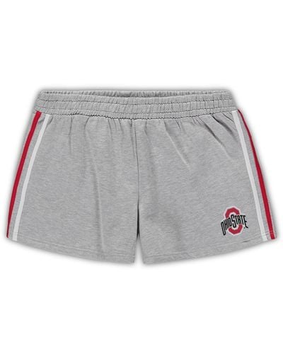 Profile Ohio State Buckeyes Plus Size 2 Stripes Shorts - Gray