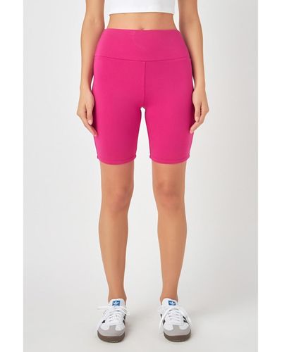 Grey Lab Biker Shorts - Pink