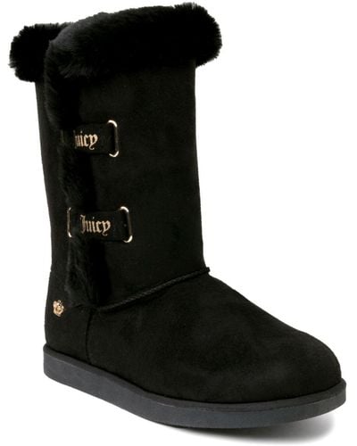 Juicy Couture Koded Faux Fur Winter Boots - Black