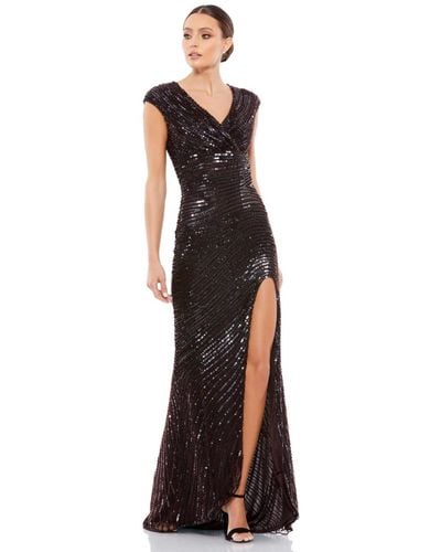 Mac Duggal 5441 Sequined Evening Formal Gown - Brown