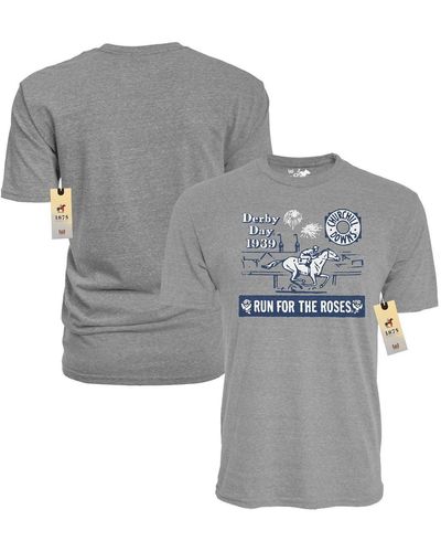 Blue 84 Kentucky Derby Horseworks 1939 Throwback Tri-blend T-shirt - Gray