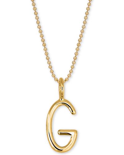 Sarah Chloe Andi Initial Pendant Necklace - Metallic