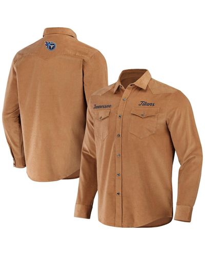 Fanatics Nfl X Darius Rucker Collection By Tennessee Tis Western Full-snap Shirt - Brown