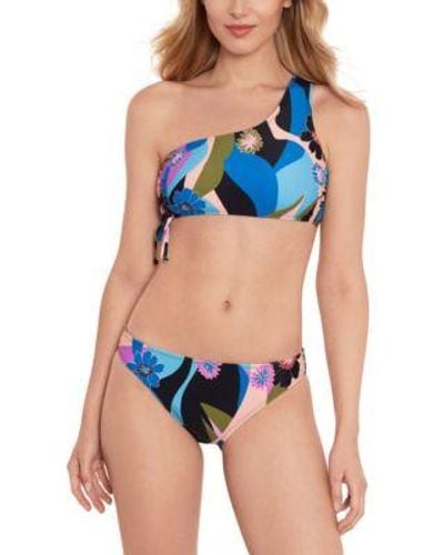 Salt + Cove Salt Cove Blooming Wave One Shoulder Bikini Top Hipster Bottoms Created For Macys - Blue