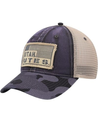 Colosseum Athletics Utah Utes Oht Military-inspired Appreciation United Trucker Snapback Hat - Blue